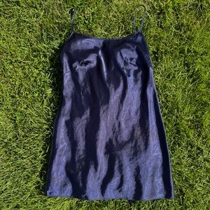 Satin navy blue dress/ VINCE